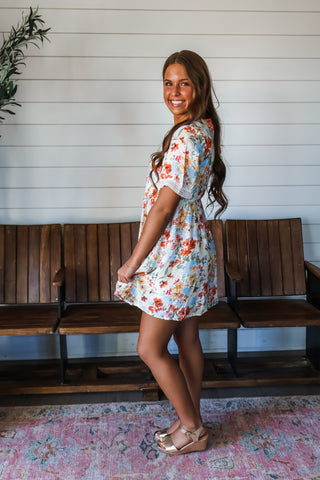Darling & Dreamy Lace Trim Mini • Cream Floral - FINAL SALE