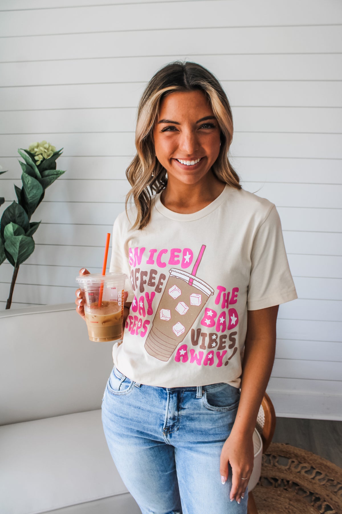 A Iced Coffee A Day Graphic Tee • Latte
