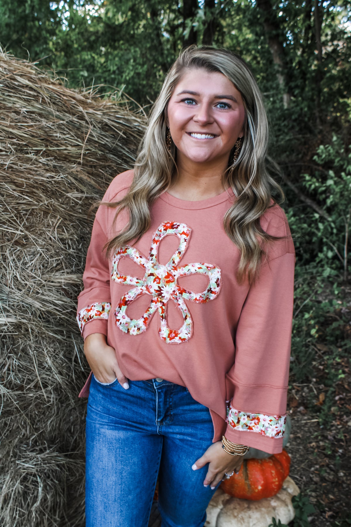 Happy Fall Flower Top • Terracotta