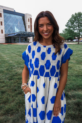 Bubbly Personality Pocket Dress • Blue