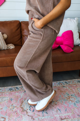 Laidback Lifestyle Rib Pants • Mocha