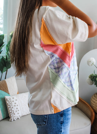 Big Dreams Patchwork Top • Cream Multi - FINAL SALE