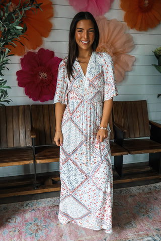 Bohemian Muse Floral Maxi • White Multi