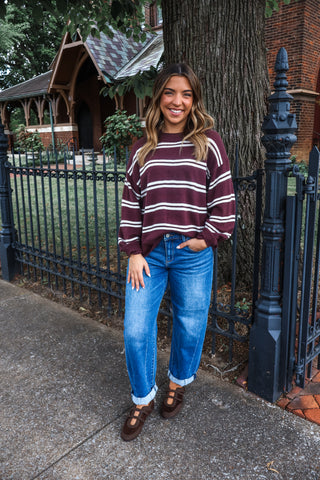 Storyteller Striped Sweater • Espresso