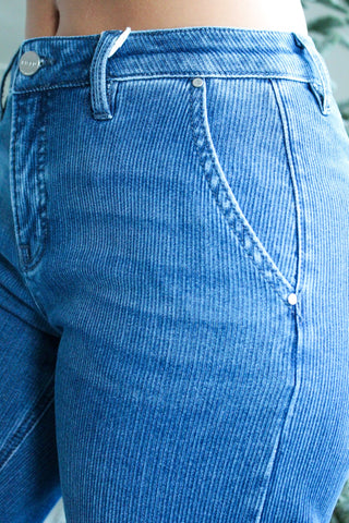 Lucy Cuffed Wide Leg • Medium Wash