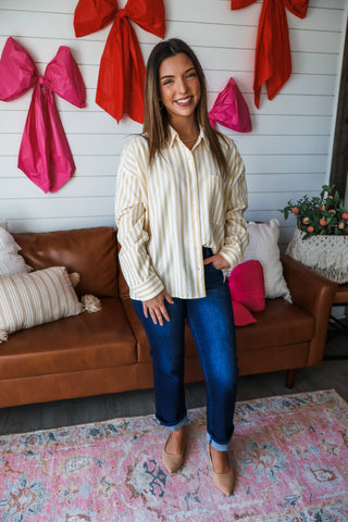 Easy Weekends Striped Woven • Butter Yellow