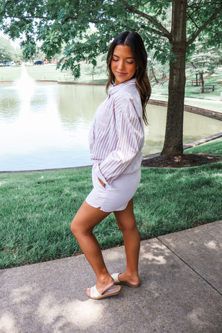 Summer Sale 44 • Tan Striped Short Set - FINAL SALE