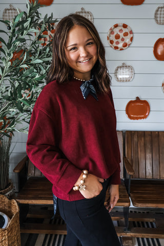 Bonfire Bliss Pocket Top • Burgundy