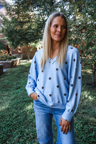 Spot Of Sunshine V-neck • Blue