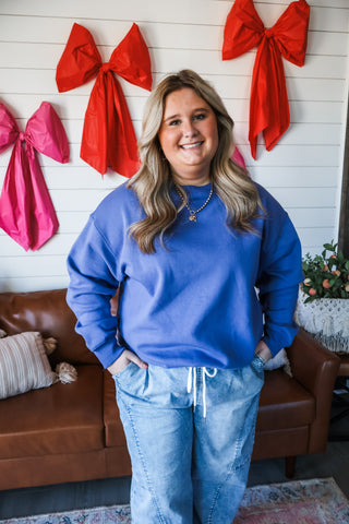 Never Better Crewneck • Blue - PLUS