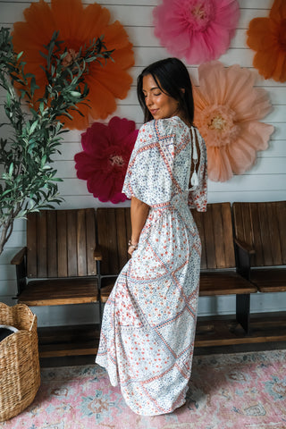 Bohemian Muse Floral Maxi • White Multi