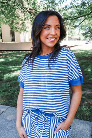 Making Waves Short Set • Blue Stripes