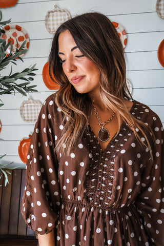 Polka Dot Darling Pocket Dress • Chocolate