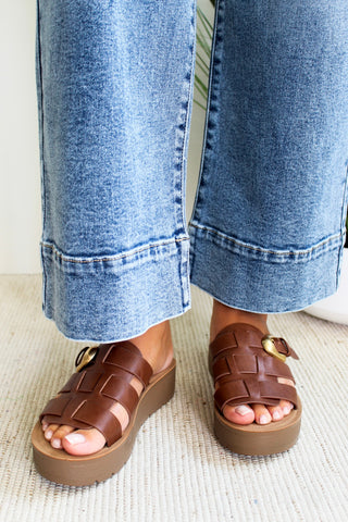 Penelope Buckle Strap Sandal • Brown