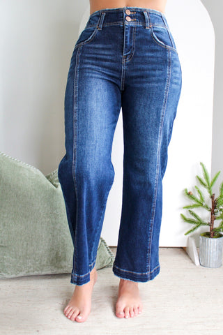 Kaydence Front Seam Wide Leg • Dark Wash