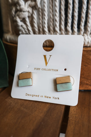 Modern Whimsy Stud Earrings • Mint