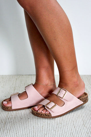 Brooke Buckle Strap Sandal • Blush