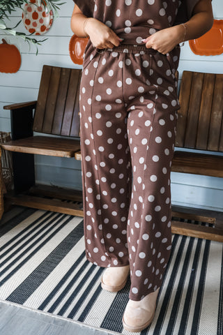 Center Stage Pant Set • Brown Dot