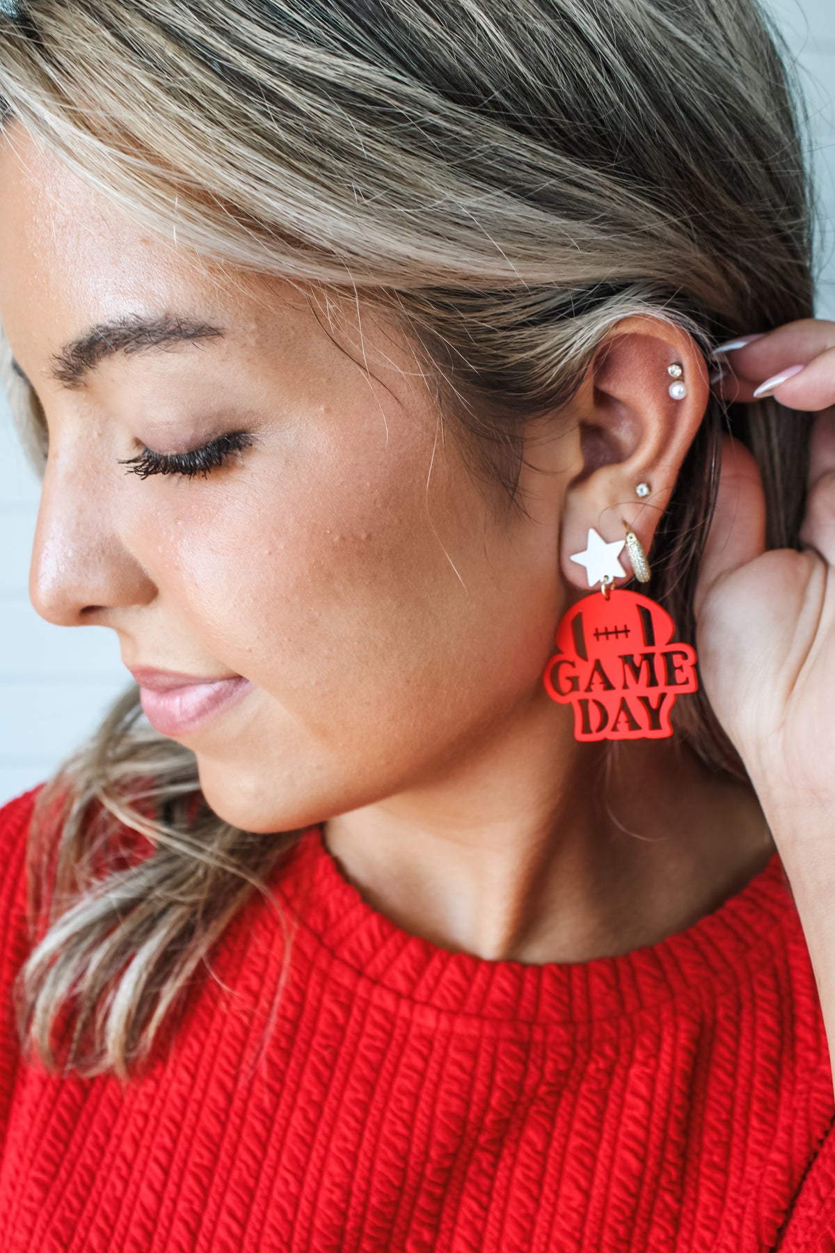 Friday Night Lights Game Day Earrings • Red