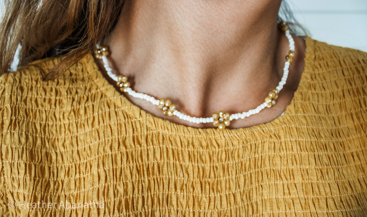 Dream Big Daisy Beaded Necklace/Bracelet • Yellow - FINAL SALE