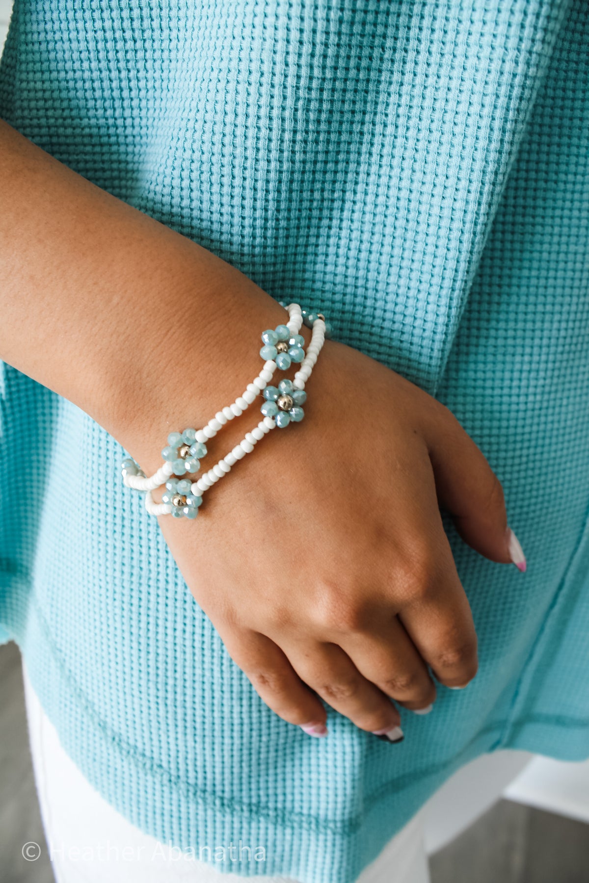 Dream Big Daisy Beaded Necklace/Bracelet • Blue - FINAL SALE
