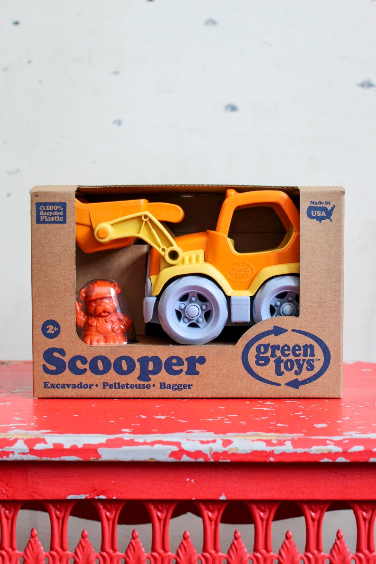 Green Toys Scooper Truck • Orange/Grey